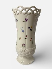 Lenox Posy Baskets Large Trumpet Vase Woven  Bottom Lattice Top New In Box