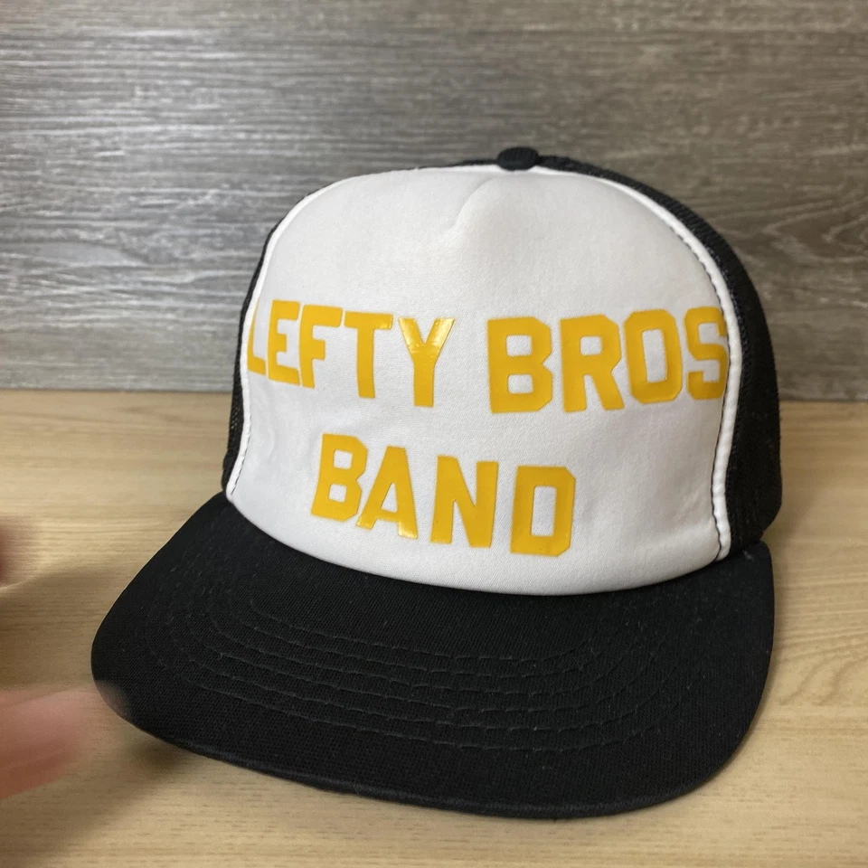 Lefty Brothers Band Hat Cap Snap Back Black White Mesh Trucker Music Concert - Image 3 of 4