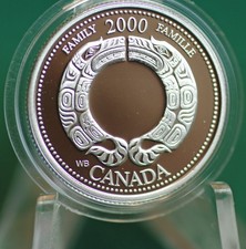 2000 CANADA Millennium Sterling Silver Quarter: Family - The Ties that Bind