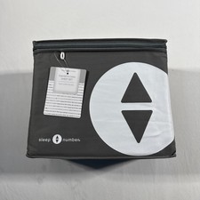 Sleep Number Essential Fit Cotton Sheet Set Steel Blue Stripe Eastern King New