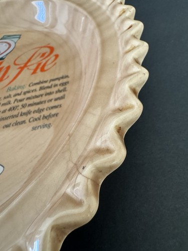 Vintage Ceramic Pie Dish Pumpkin Pie Recipe Plate Baking Dish Universal Trumps - Picture 15 of 17