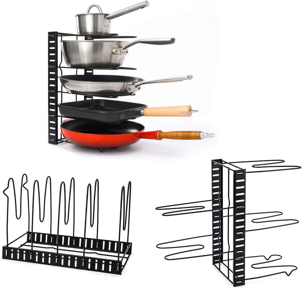 Organizador De Cocina - 5 Estantes - Soporte Para Ollas Sartenes Tapas - Armario