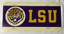 Louisiana State University LSU Plastic LICENSE PLATE Tag Express Geaux Tigers