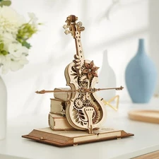 Robotime ROKR Magic Cello Mechanical Music Box Moveable Stem Funny Creative Toys
