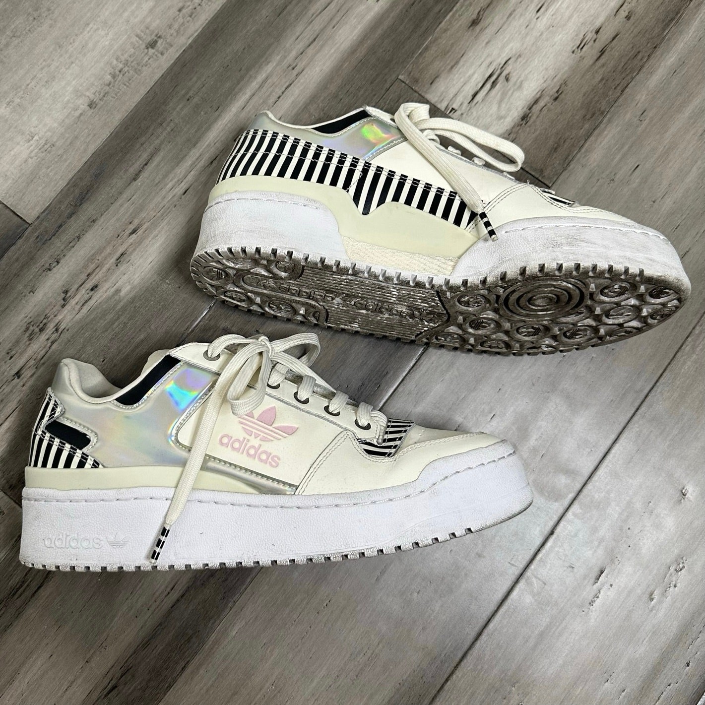 Adidas Forum Bold I Love Dance Sneakers Striped Women’s 9.5 image 2