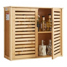 Bathroom Wall Cabinet, 2 Doors and Adjustable Shelf with 3 Height Levels, Over t