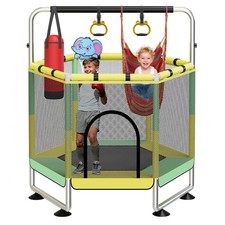60 Trampoline 440lbs Hexagon Green Yellow Anti Rust Net LBXBC Adjustable Kids