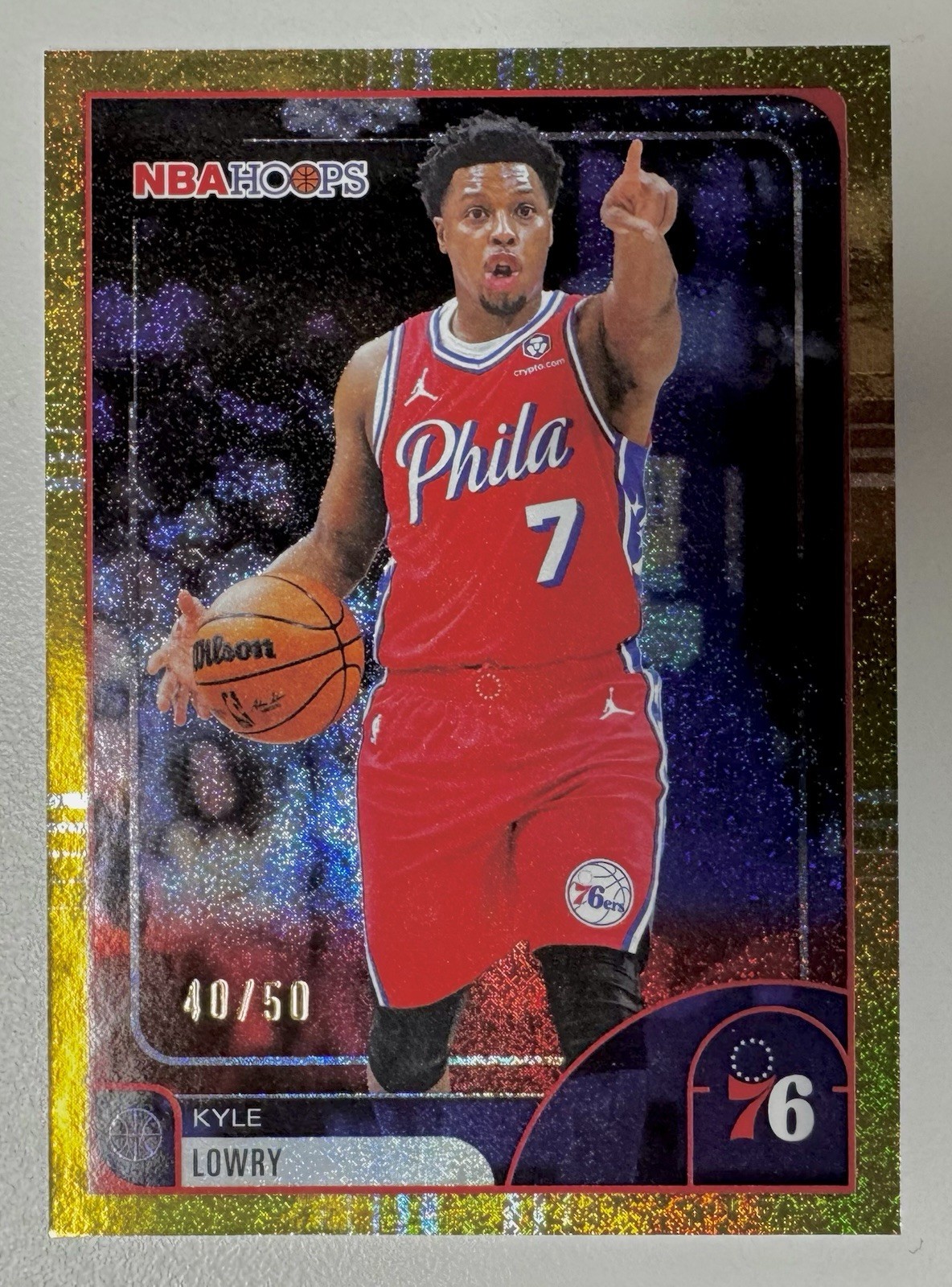 2025-26 Topps NBA Hoops Kyle Lowry Gold Pixel Burst 40/50 #237 Philadelphia