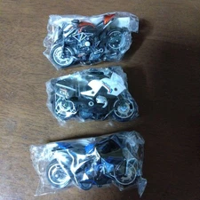 Die-cast mini pullback bike keychain 3-piece set