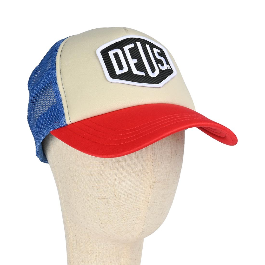 Deus Ex Machina Baylands Mesh Back Trucker Cap - Blue/Red (AW26) - Image 2