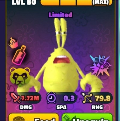kelp shake mr. krabs limited level 50 in-game character exclusive virtual item