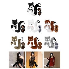 Therian Mask and Tail for Adults Children Fancy Dress Halloween Costume Paws for