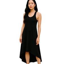 NEW! Rae Mode Black High Low Dress Pockets Racerback Sleeveless Minimalist SMALL