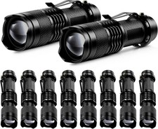 10PCS Mini LED Flashlight Torch Adjustable Focus Zoom Light Lamp