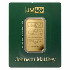 1 oz Gold Bar - Johnson Matthey (In Assay) 5410.38 per troy oz