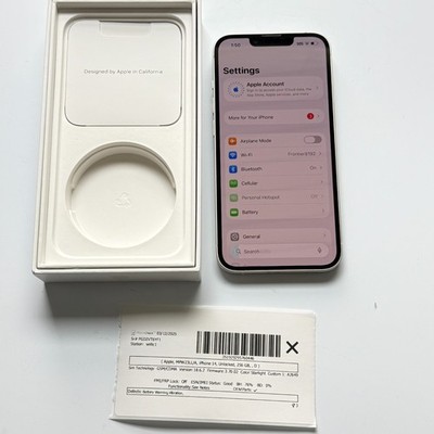 Apple iPhone 14 256 GB Starlight (Unlocked) For Repair - Mint w/ Vibrate Issue