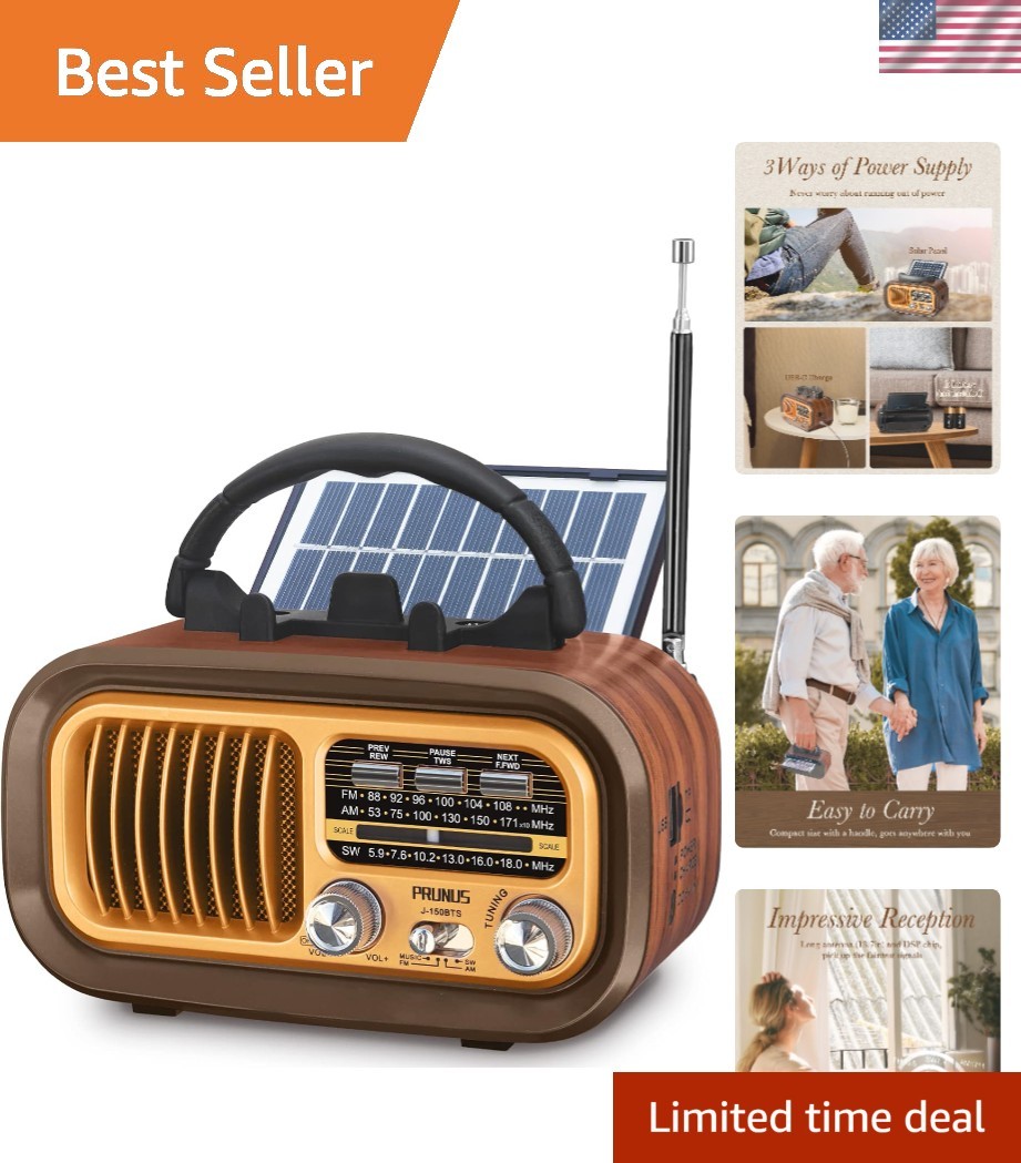 Bluetooth J-150 Retro Radio: Am/Fm/Sw, Usb &Amp; Tf Playback - Perfect For Outdoors