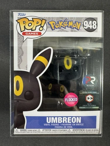 Funko Pop Umbreon Flocked 948 Pokémon PRE RELEASE Chalice Exclusive W PROTECTOR