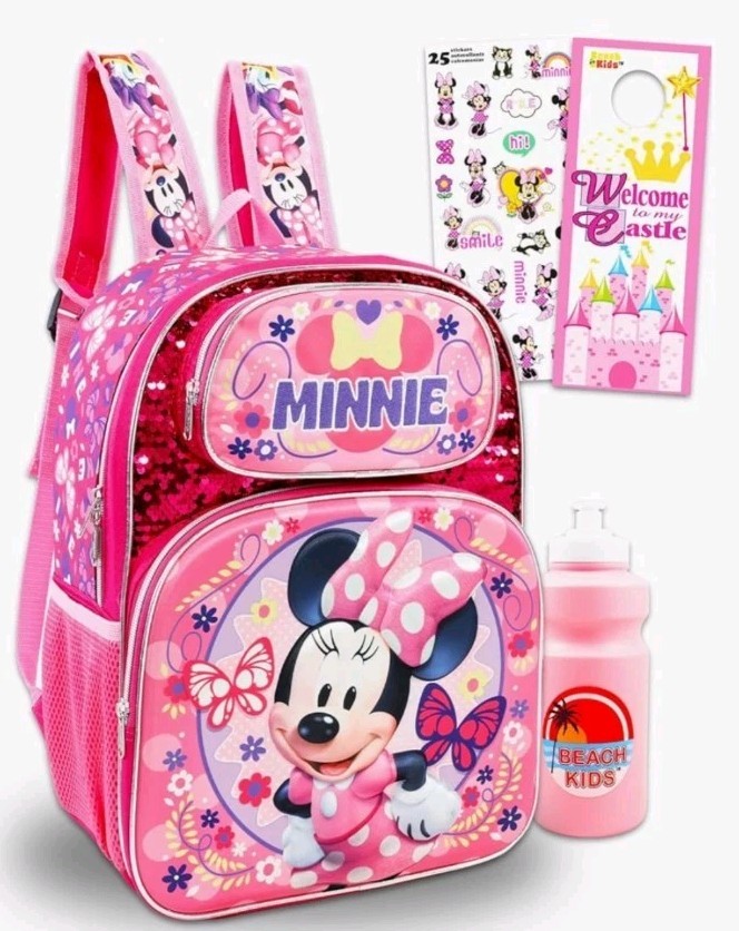 Minnie Mouse School Backpack/ Girls  Bundle with 16&rdquo; Disne