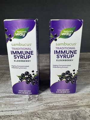 Nature's Way Sambucus Traditional Immune Syrup Elderberry 8fl oz x 2,  LOT of 2