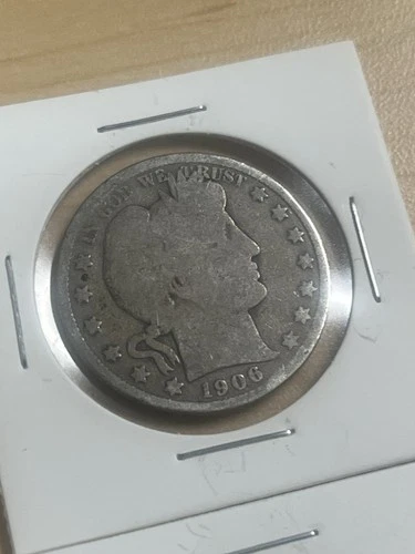 1906 Barber 50c Half Dollar 90% (.900) Silver Coin Circulated Business Strike