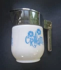Vtg Westinghouse Gemco Milk Glass Creamer Blue Cornflower Corning Delfi Flower