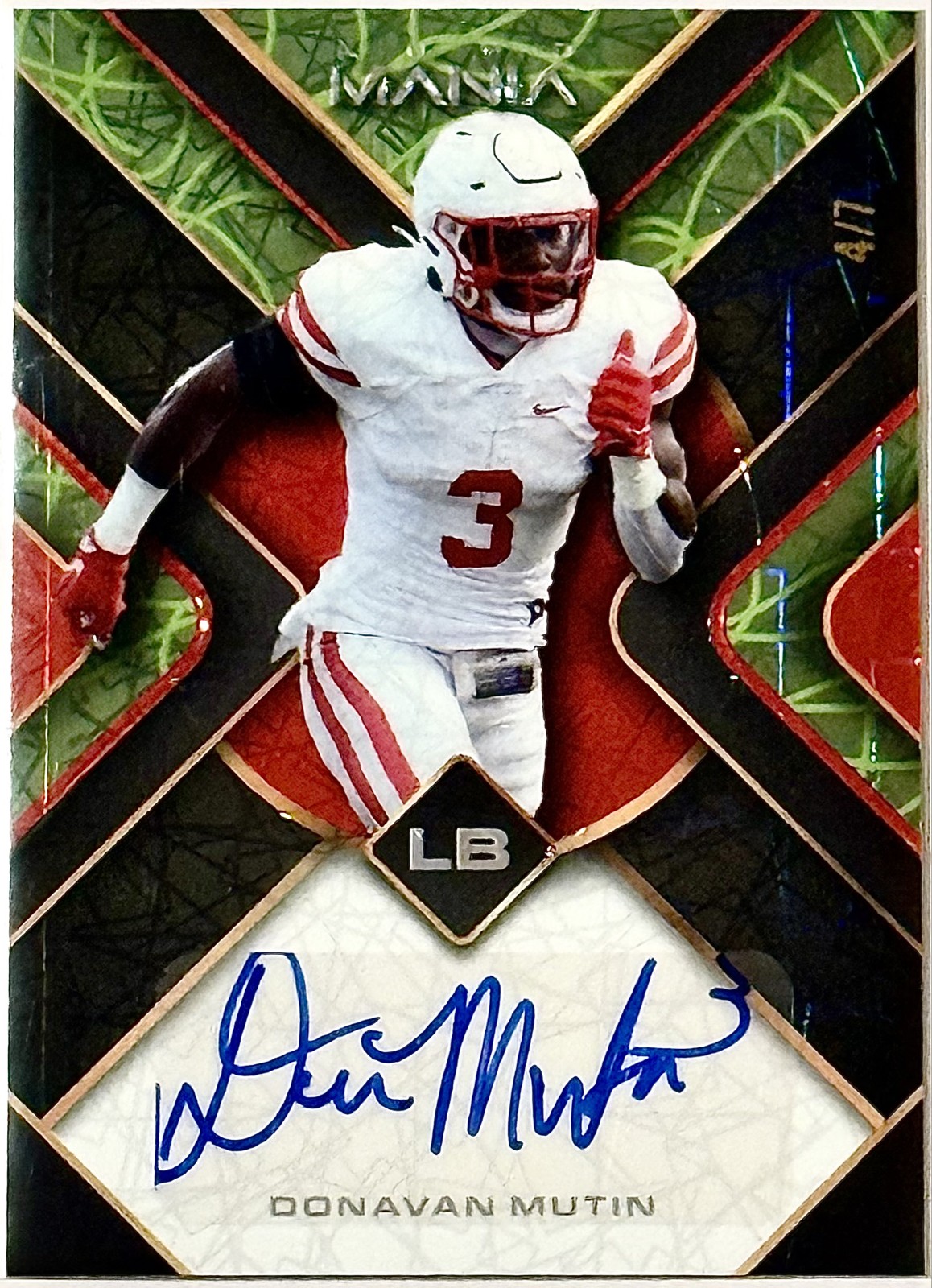2023 Wild Card Auto Mania Donavan Mutin Lazer Lime SP /7 Rookie Houston Cougars 