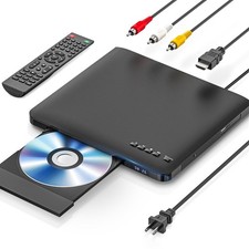 Ultra Slim DVD Player, Thin HDMI AV Players for TV, 0.6 Inch Design Black