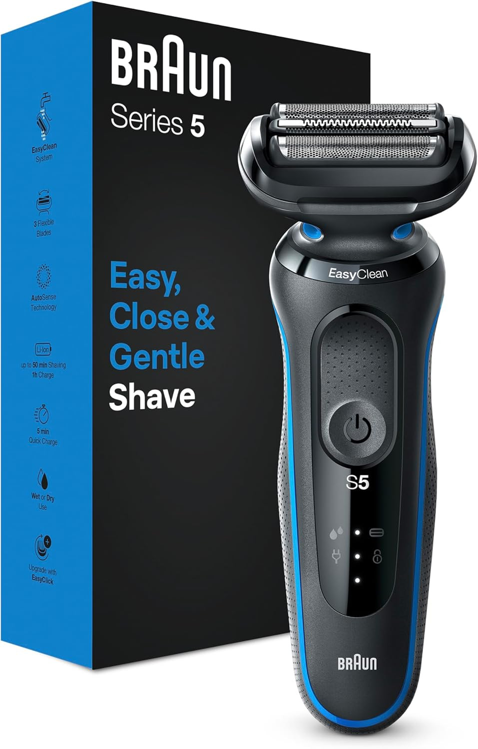 Rasoio Braun Series 5 Regolabarba: Wet & Dry con EasyClean Ricaricabile
