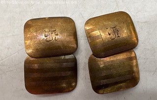 Antique Yellow Gold Monogram Art Deco Cufflinks//Tests 13.27K (Marked 14K) 4.5g