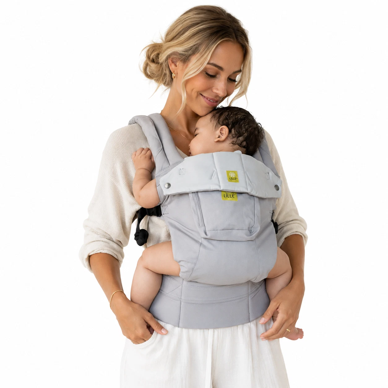 LILLEbaby Ergonomic Baby infant Carrier Grey hands free adjustable 6position