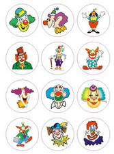 Clowns Juggling Labels Stickers Decals CRAFTS Teachers SCHOOLS Made In USA #D27