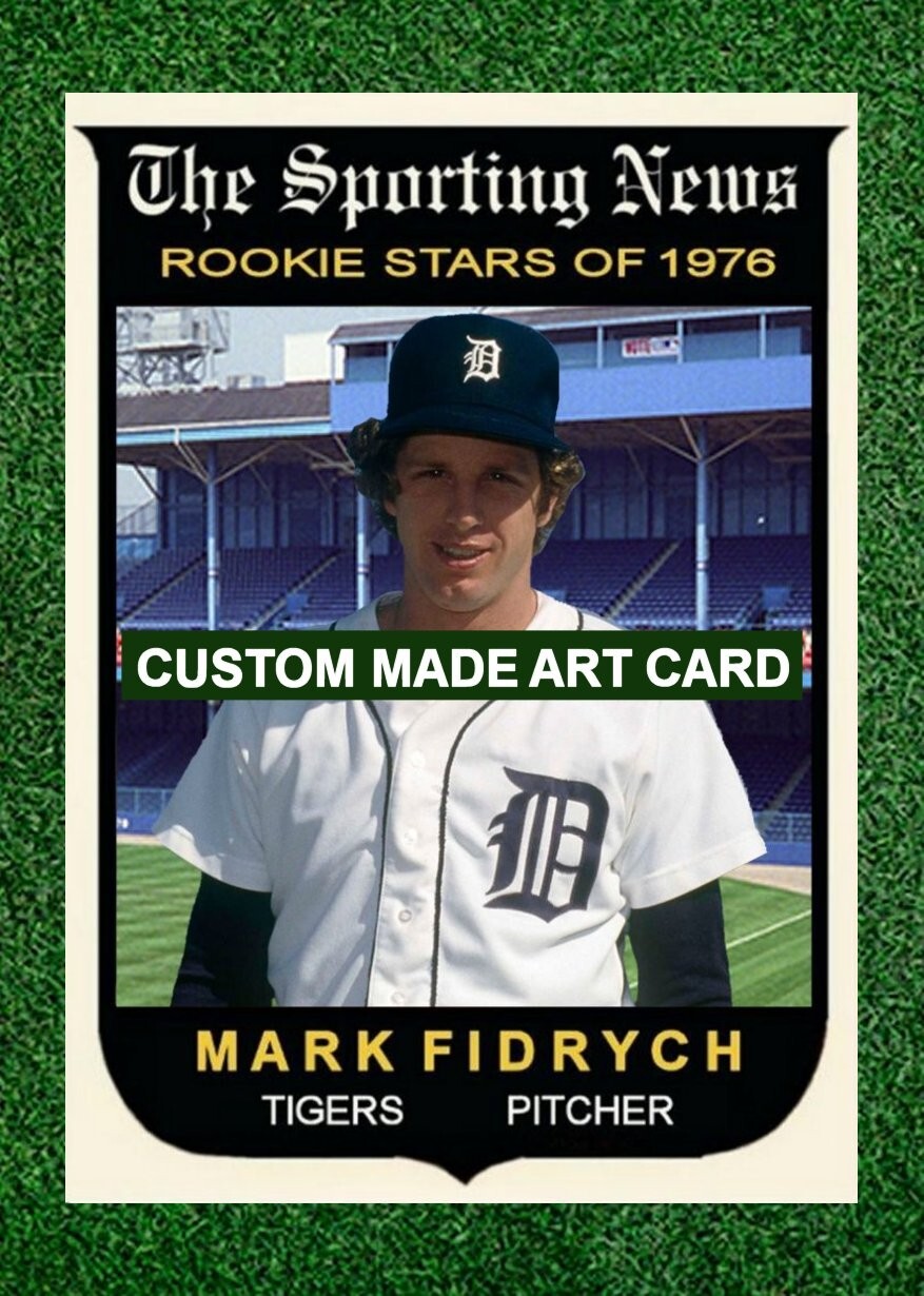 Mark Fidrych Detroit Tigers Custom Art Baseball Card Collectible