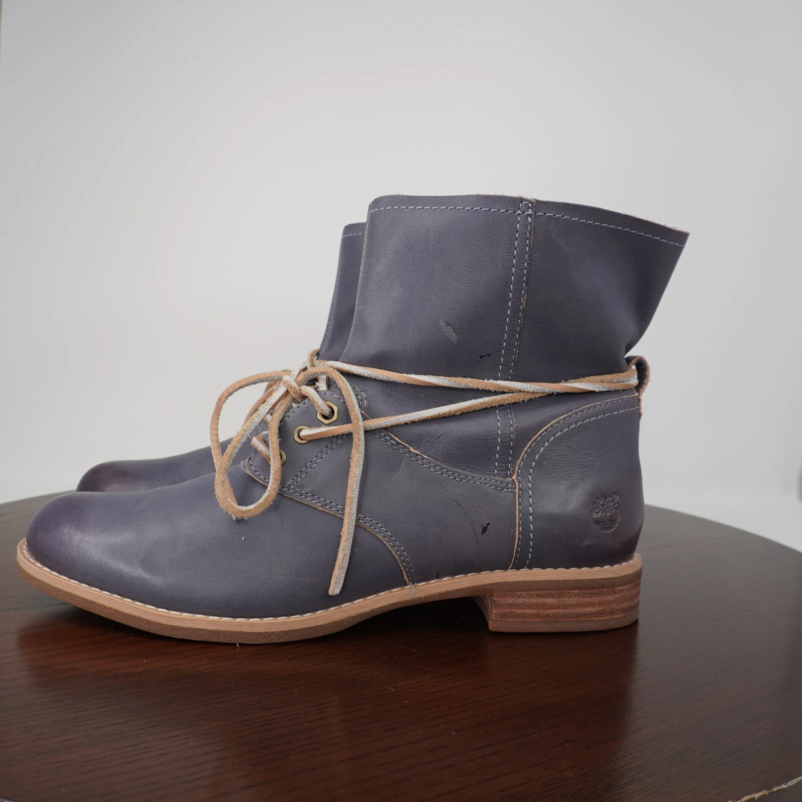 Timberland Savin Hill stivaletti stringati donna 9 5 stivaletti in pelle blu 8457B