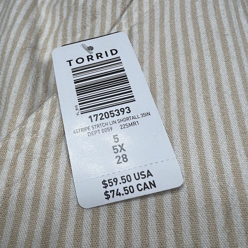 Torrid Linen Blend Romper Shortalls Overalls Shorts 3.5” Playsuit Stripe Size 5 - Picture 14 of 15