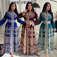 Printed Abaya Maxi Dress Women Muslim Long Robes Dubai Evening Kaftan Turkey New