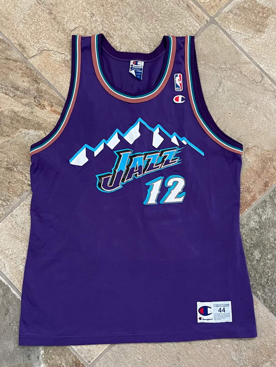 Utah Jazz John Stockton 12 Jersey Champion size 48 90's Official NBA