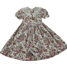 Vintage Jessica McClintock for Gunne Sax Cotton Lace Floral Girls 80s Dress 12