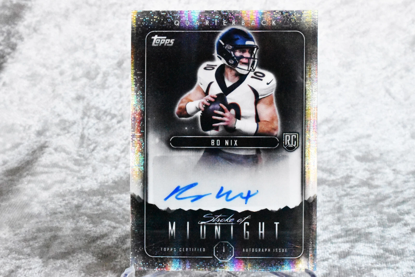 2024 Topps Midnight Football BO NIX 🔥Auto Stroke of Midnight ROOKIE REFRACTOR