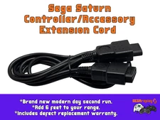 NEW Sega Saturn 6 ft Extension Cable Cord for Controller, Joystick, Flight Stick