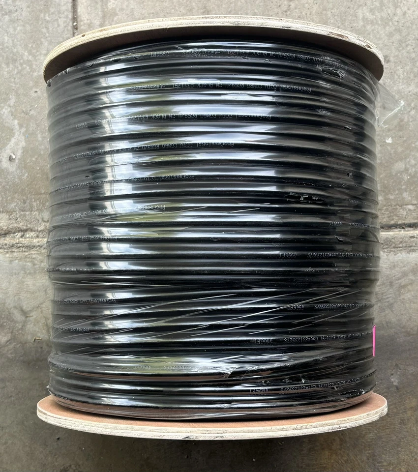 RG59 Siamese Coaxial Cable 1000ft 20AWG+18/2AWG CCTV Security Camera Wire Black - Image 2 of 3