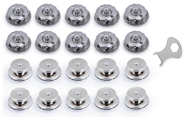 Tenax Set Komplett 10X Oberteil Unterteil SchlüSsel Druckknopf Edelstahl Kralle-image