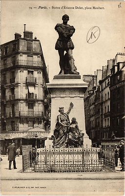 AK Paris 5. - Statue von Etienne Dolet - Place Maubert (323766)