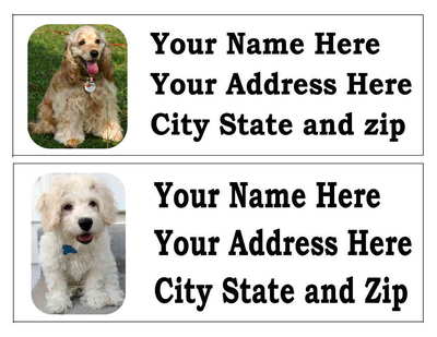 60 COCKER SPANIEL DOG PET RETURN ADDRESS LABELS MANY CHOICES, FREE SHIPPING