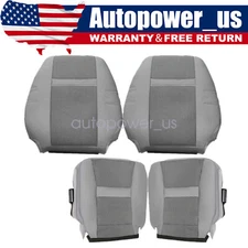 For Dodge Ram 06-10 Driver & Passenger Bottom & Lean Back Cloth Seat Cover Gray
