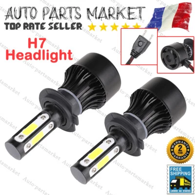 2x H7 LED Phare de Voiture Ampoule Headlight 260W 30000LM 6000K Xénon Blanc - Photo 1/4