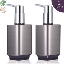 Soap Dispenser 2-Pack Stainless Steel Vintage Modern Decor Leakproof 10 Ounces