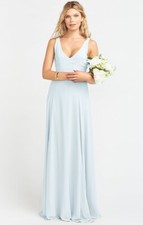 Icy Blue Chiffon Bridesmaid's Dress Show Me Your Mumu Size Large Maxi Length