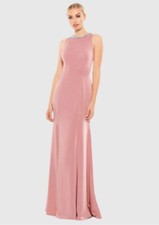Ieena Mac Duggal Gown Dress Size 2 Pink Embellished Rhinestone Trumpet 49093