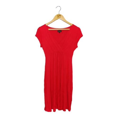Phase Eight Dress UK 10 High Waist Jersey Knee Length Red Stretch V Neck - Afbeelding 1 van 10